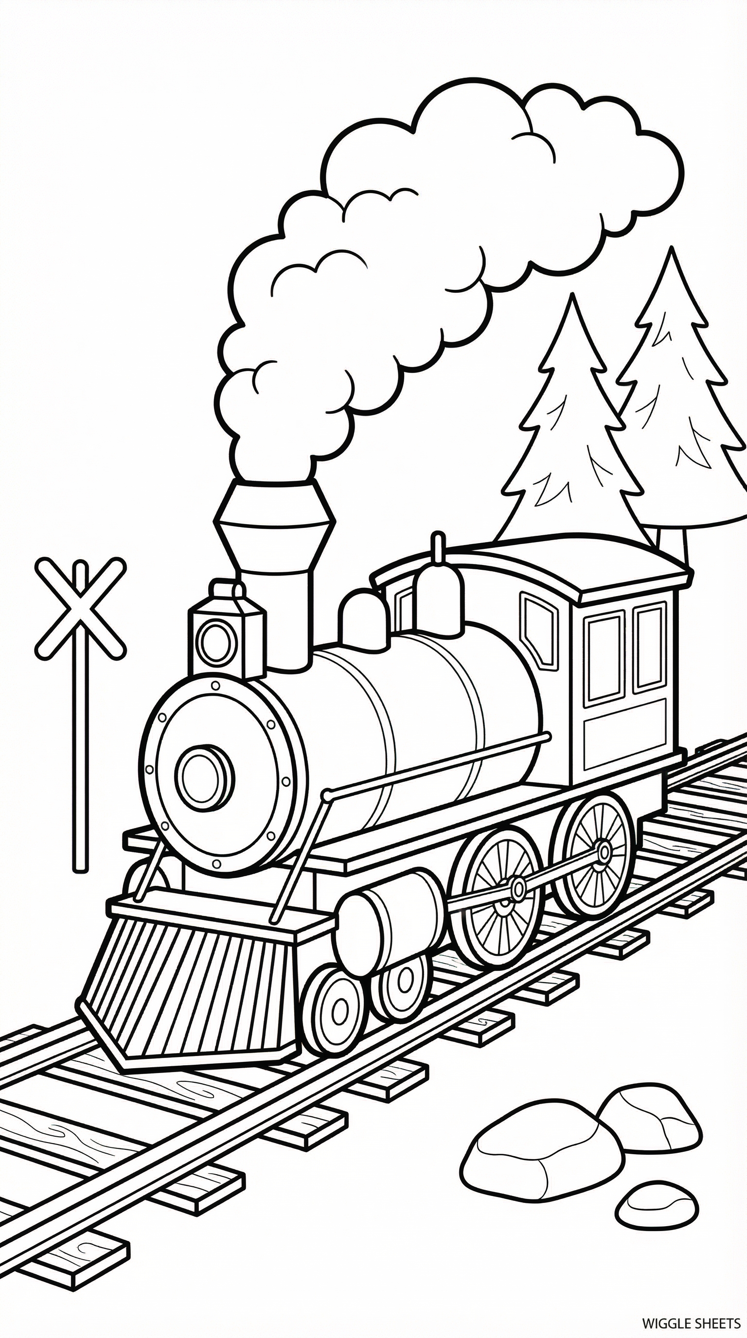 Steam Train Day Coloring Page